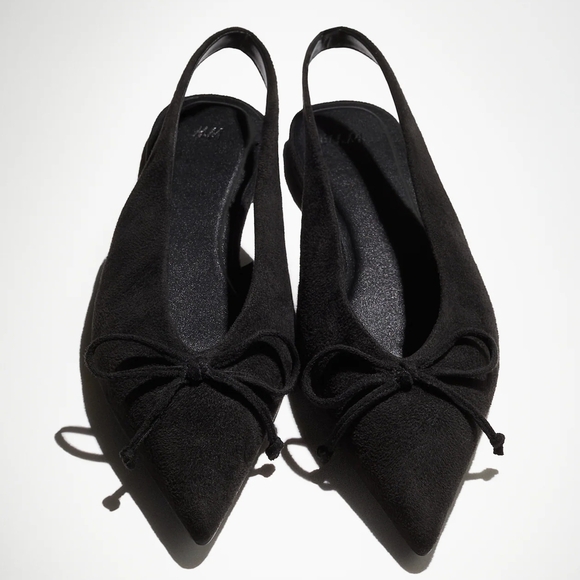 H&M Black Suede Pointed Toe Shoes - Picture 4 of 12